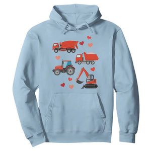 Excavator Construction Hoodie Car Tractor Truck Lovers TS10 Light Blue Print Your Wear