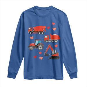 Excavator Construction Long Sleeve Shirt Car Tractor Truck Lovers TS10 Royal Blue Print Your Wear
