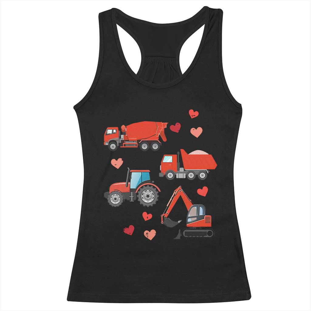Excavator Construction Racerback Tank Top Car Tractor Truck Lovers TS10 Black Print Your Wear