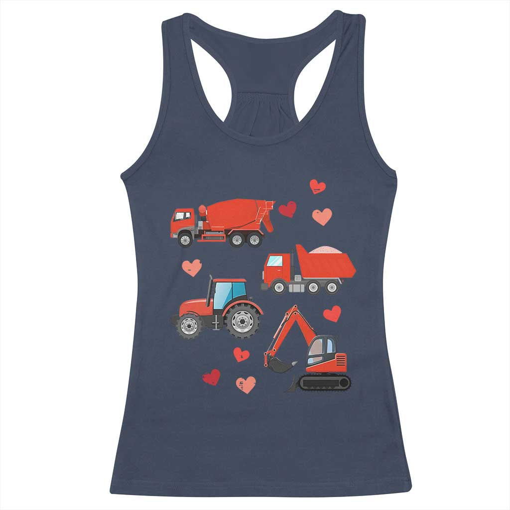 Excavator Construction Racerback Tank Top Car Tractor Truck Lovers TS10 Navy Print Your Wear