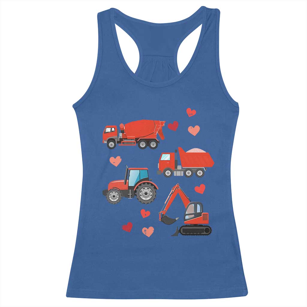 Excavator Construction Racerback Tank Top Car Tractor Truck Lovers TS10 Royal Blue Print Your Wear