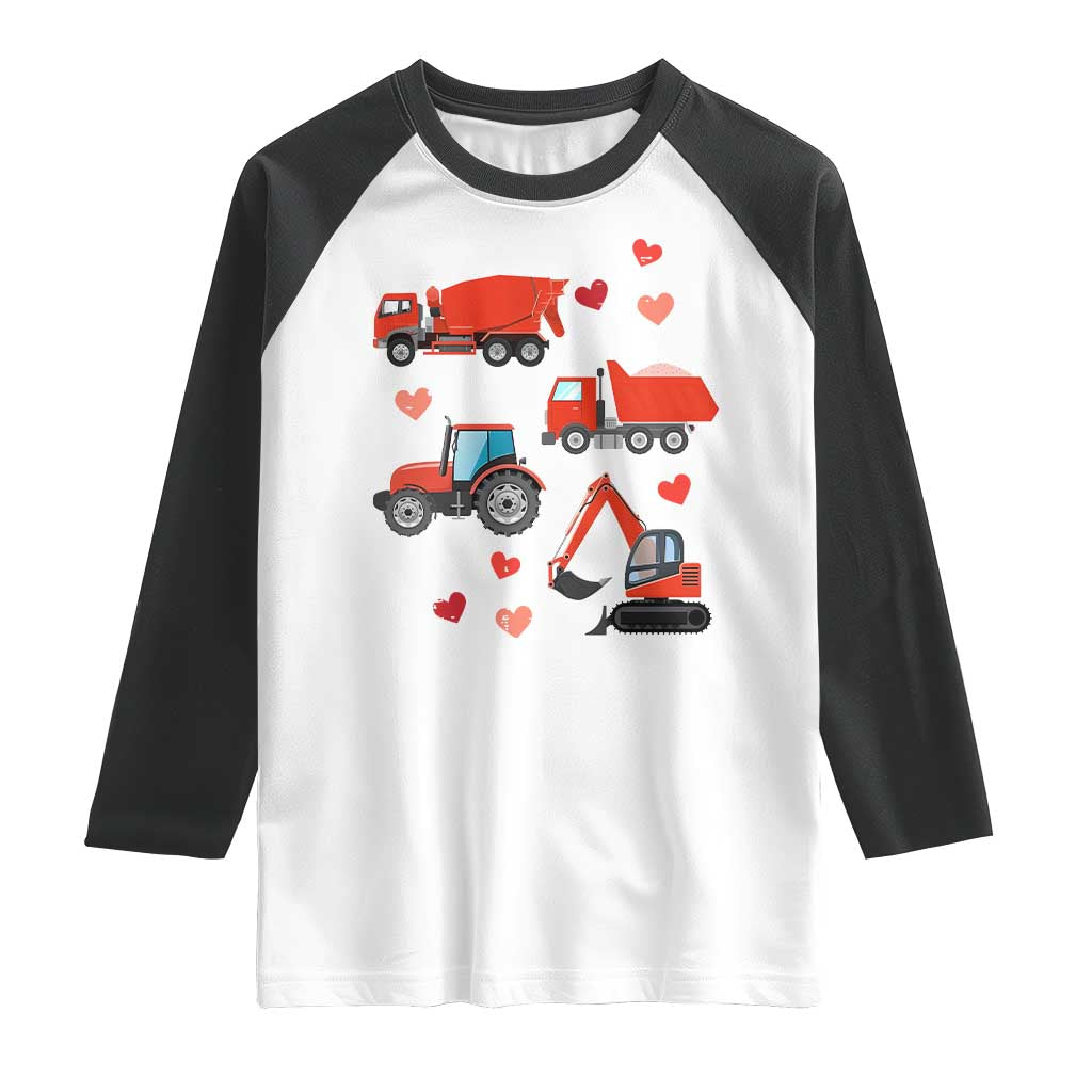 Excavator Construction Raglan Shirt Car Tractor Truck Lovers TS10 White Black Print Your Wear