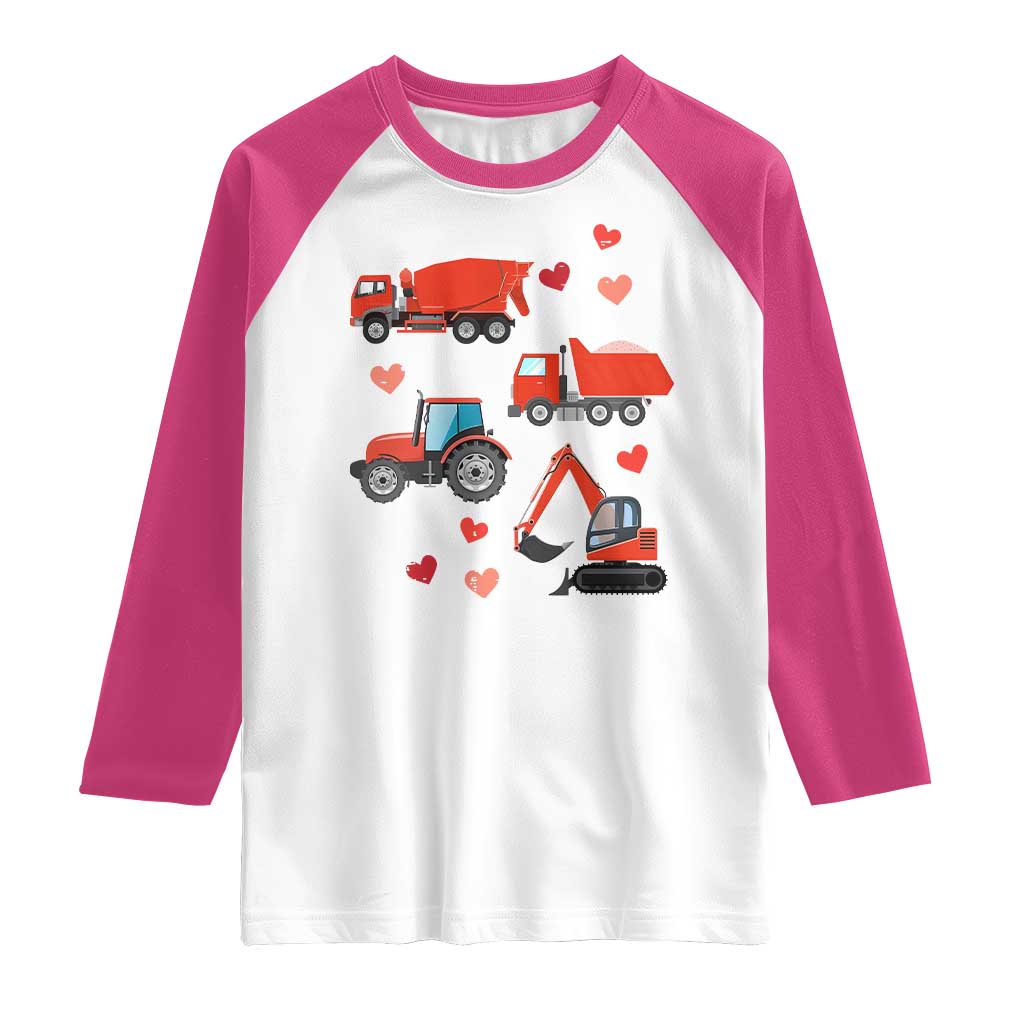 Excavator Construction Raglan Shirt Car Tractor Truck Lovers TS10 White Heliconia Print Your Wear