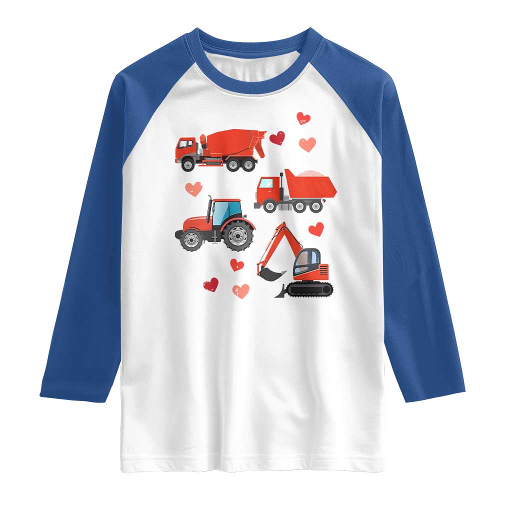 Excavator Construction Raglan Shirt Car Tractor Truck Lovers TS10 White Royal Print Your Wear