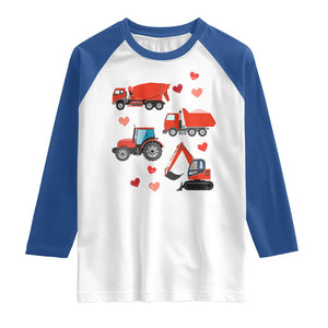 Excavator Construction Raglan Shirt Car Tractor Truck Lovers TS10 White Royal Print Your Wear