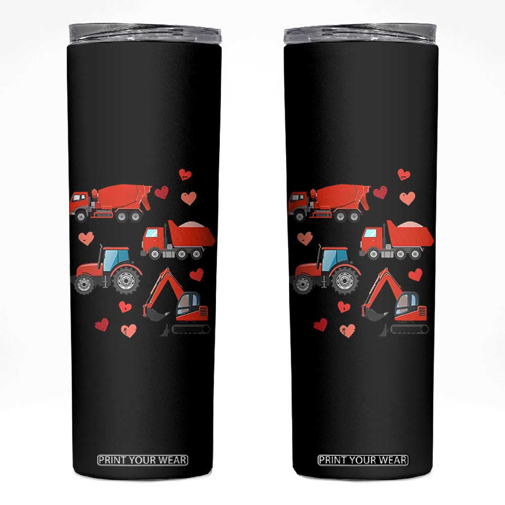 Excavator Construction Skinny Tumbler Car Tractor Truck Lovers TS10 Black Print Your Wear