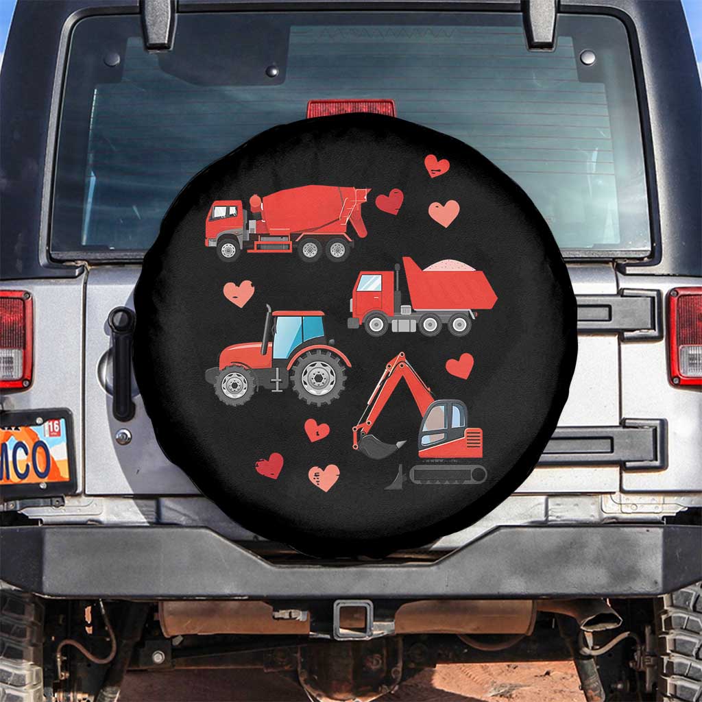 Excavator Construction Spare Tire Cover Car Tractor Truck Lovers TS10 No hole Black Print Your Wear
