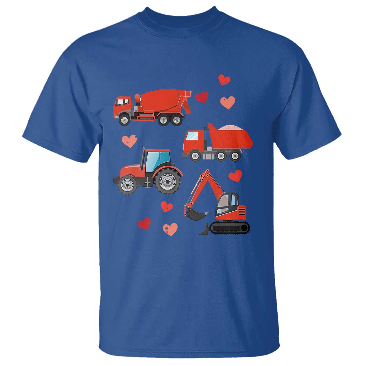 Excavator Construction T Shirt Car Tractor Truck Lovers TS10 Royal Blue Print Your Wear