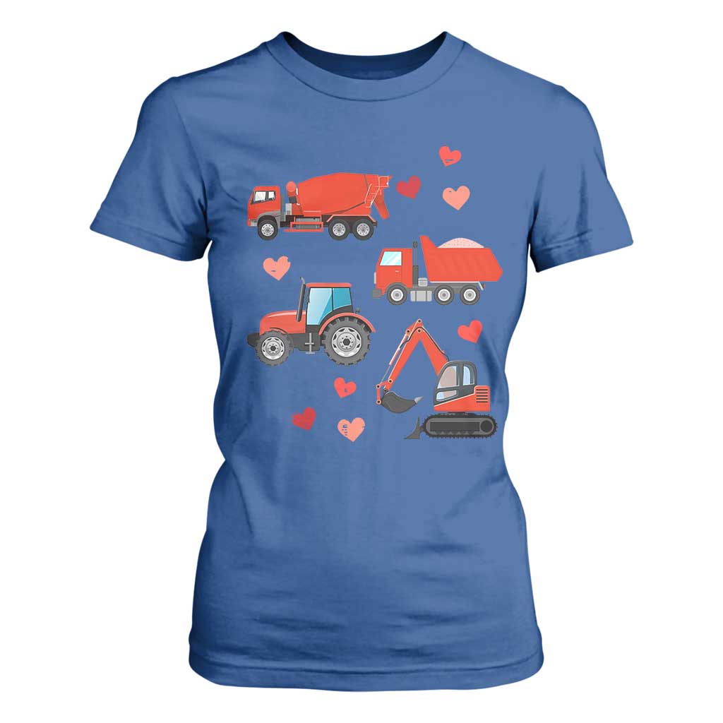 Excavator Construction T Shirt For Women Car Tractor Truck Lovers TS10 Royal Blue Print Your Wear