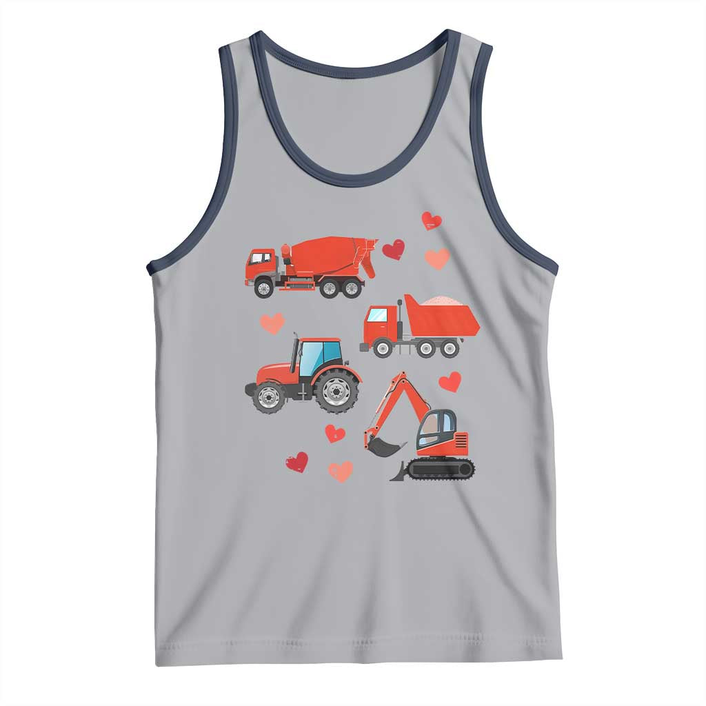 Excavator Construction Tank Top Car Tractor Truck Lovers TS10 Athletic Heather Navy Print Your Wear
