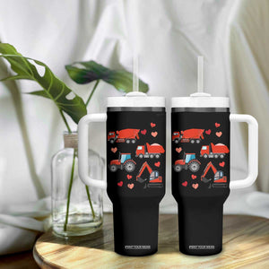 Excavator Construction Tumbler With Handle Car Tractor Truck Lovers TS10 Print Your Wear