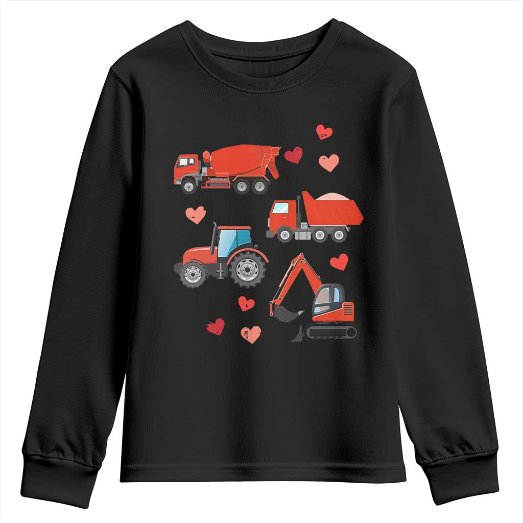 Excavator Construction Youth Sweatshirt Car Tractor Truck Lovers TS10 Black Print Your Wear