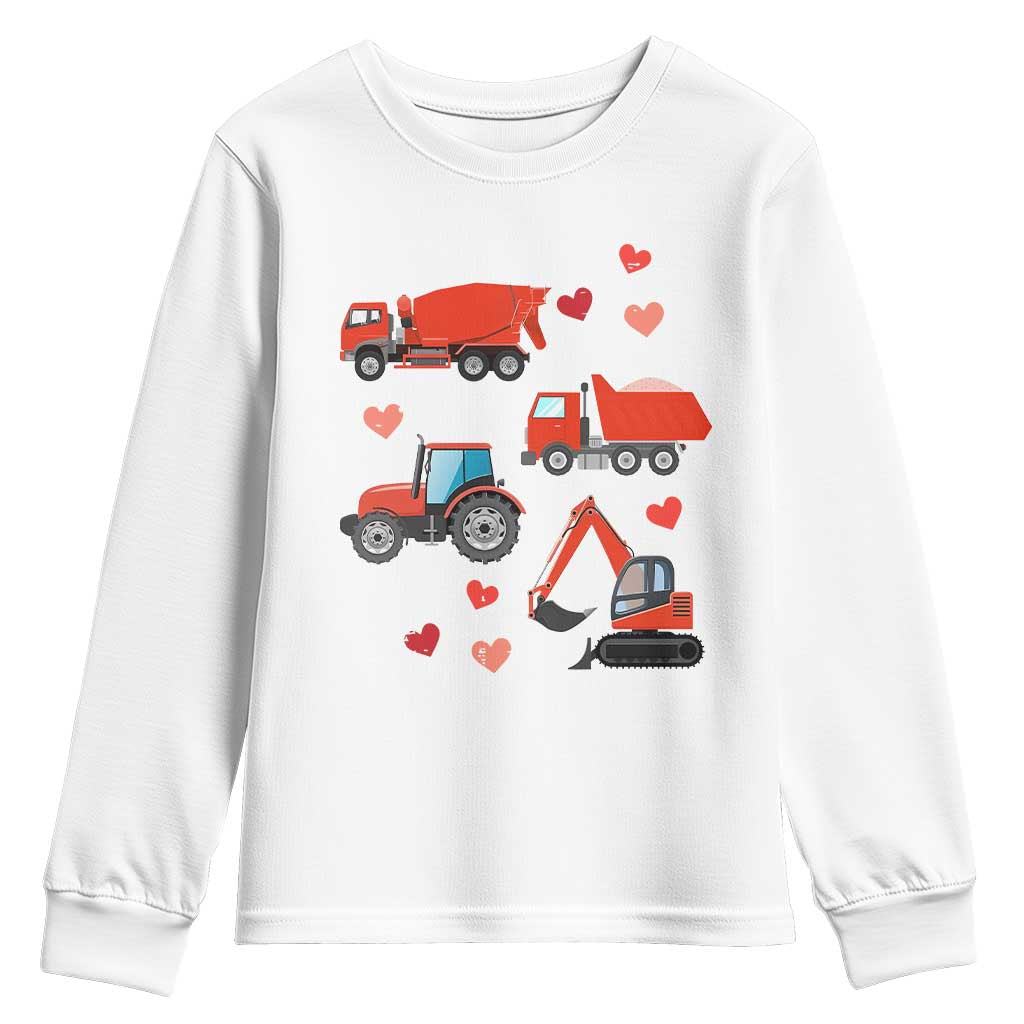 Excavator Construction Youth Sweatshirt Car Tractor Truck Lovers TS10 White Print Your Wear