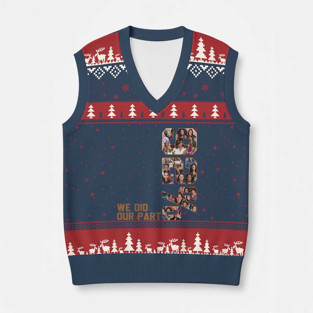 92 Percent Black Woman Power V-Neck Knit Sweater Vest 92 Percent Melanin Girls TS10 Navy Red Print Your Wear