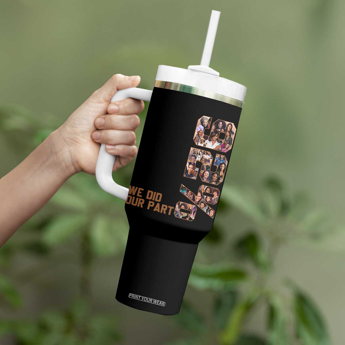 92 Percent Black Woman Power Tumbler With Handle 92 Percent Melanin Girls TS10 Print Your Wear