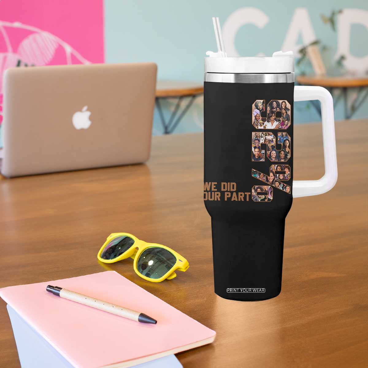 92 Percent Black Woman Power Tumbler With Handle 92 Percent Melanin Girls TS10 Print Your Wear