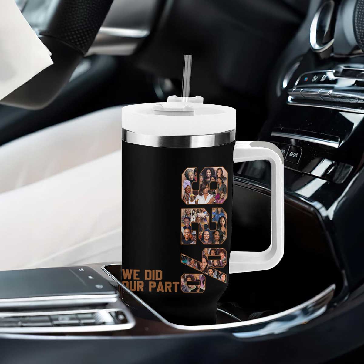 92 Percent Black Woman Power Tumbler With Handle 92 Percent Melanin Girls TS10 Print Your Wear