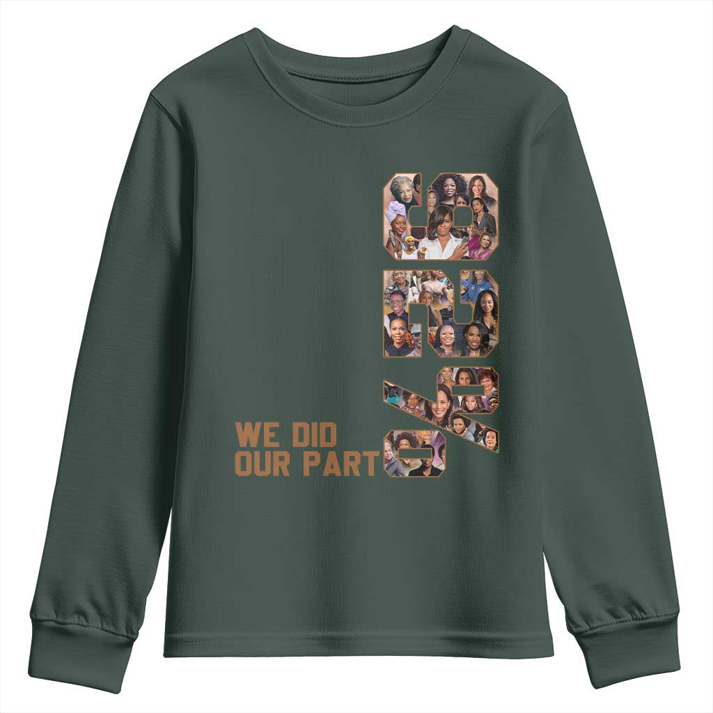 92 Percent Black Woman Power Youth Sweatshirt 92 Percent Melanin Girls TS10 Dark Forest Green Print Your Wear