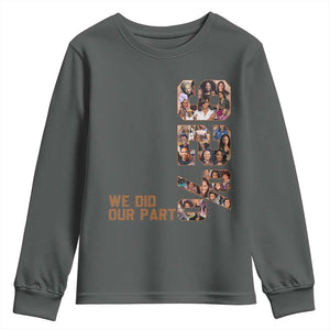 92 Percent Black Woman Power Youth Sweatshirt 92 Percent Melanin Girls TS10 Dark Heather Print Your Wear