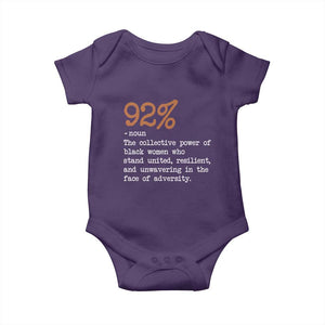 92 Percent Black Woman Power Baby Onesie The 92% African American Melanin Girls TS10 Purple Print Your Wear