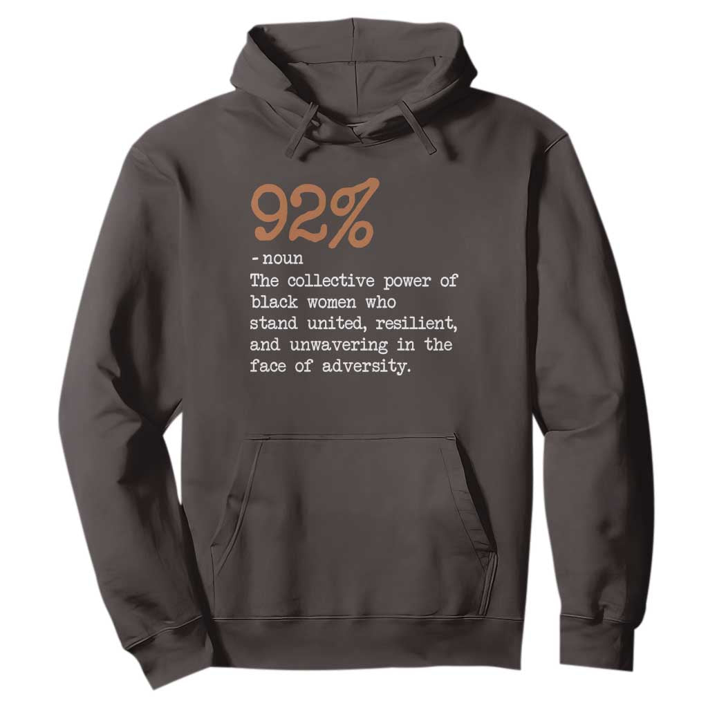 92 Percent Black Woman Power Hoodie The 92% African American Melanin Girls TS10 Dark Chocolate Print Your Wear