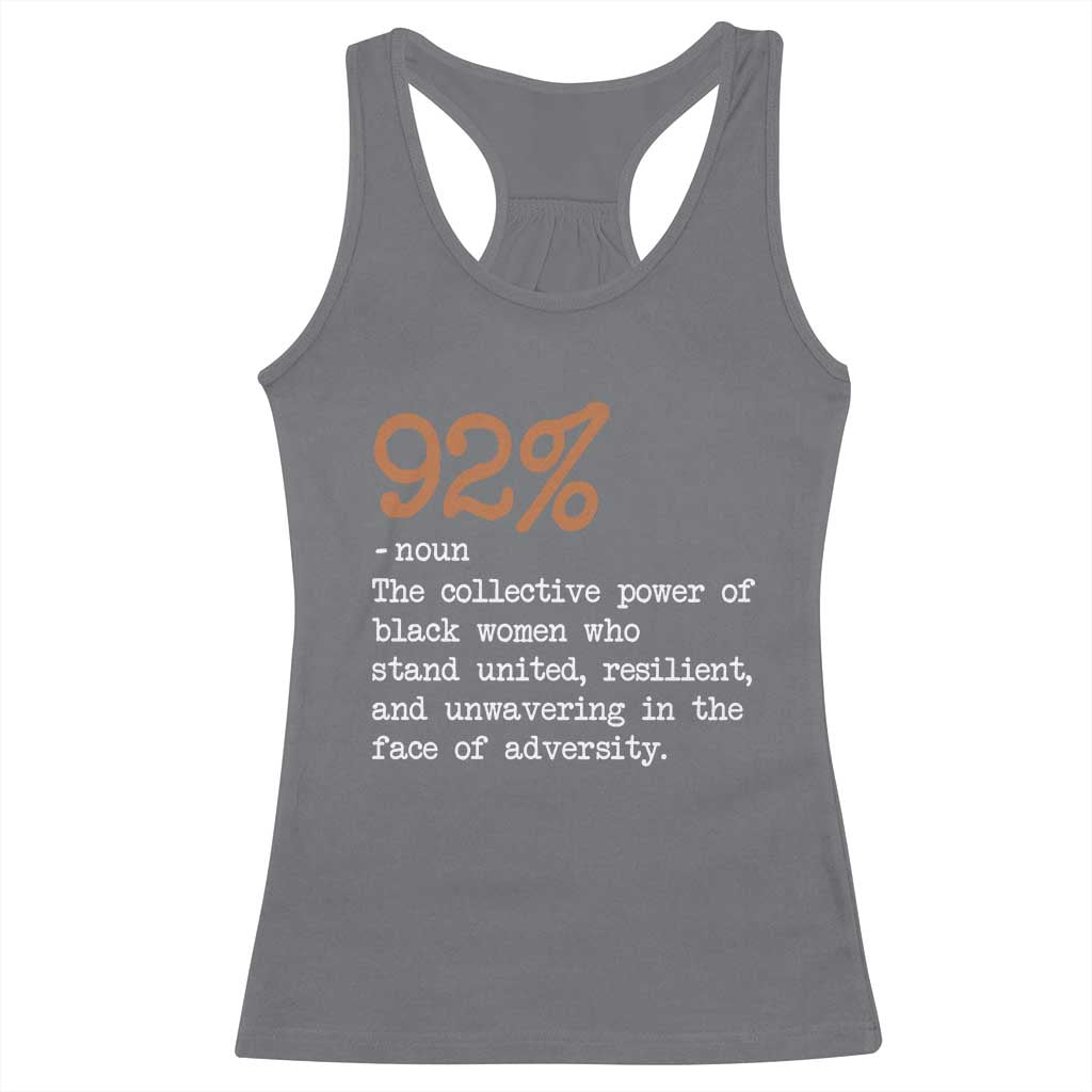 92 Percent Black Woman Power Racerback Tank Top The 92% African American Melanin Girls TS10 Charcoal Print Your Wear