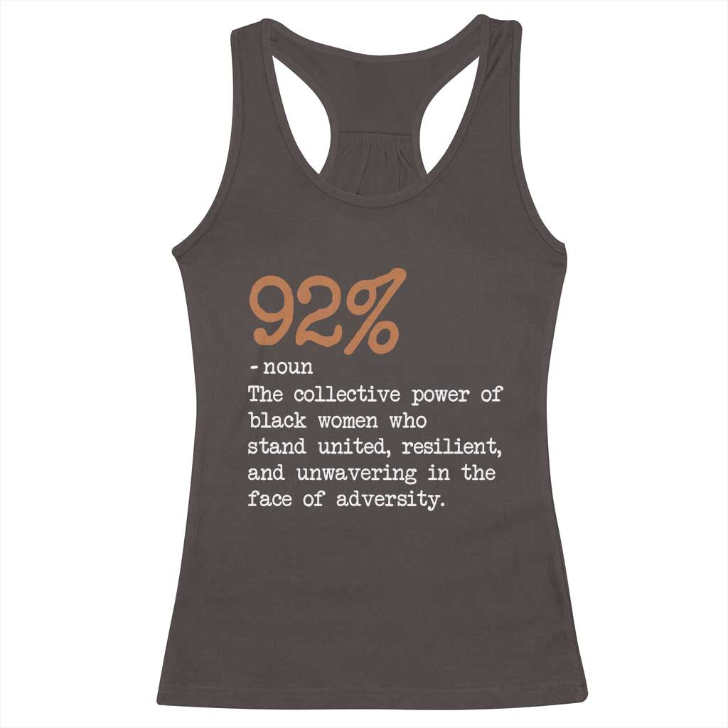 92 Percent Black Woman Power Racerback Tank Top The 92% African American Melanin Girls TS10 Dark Chocolate Print Your Wear