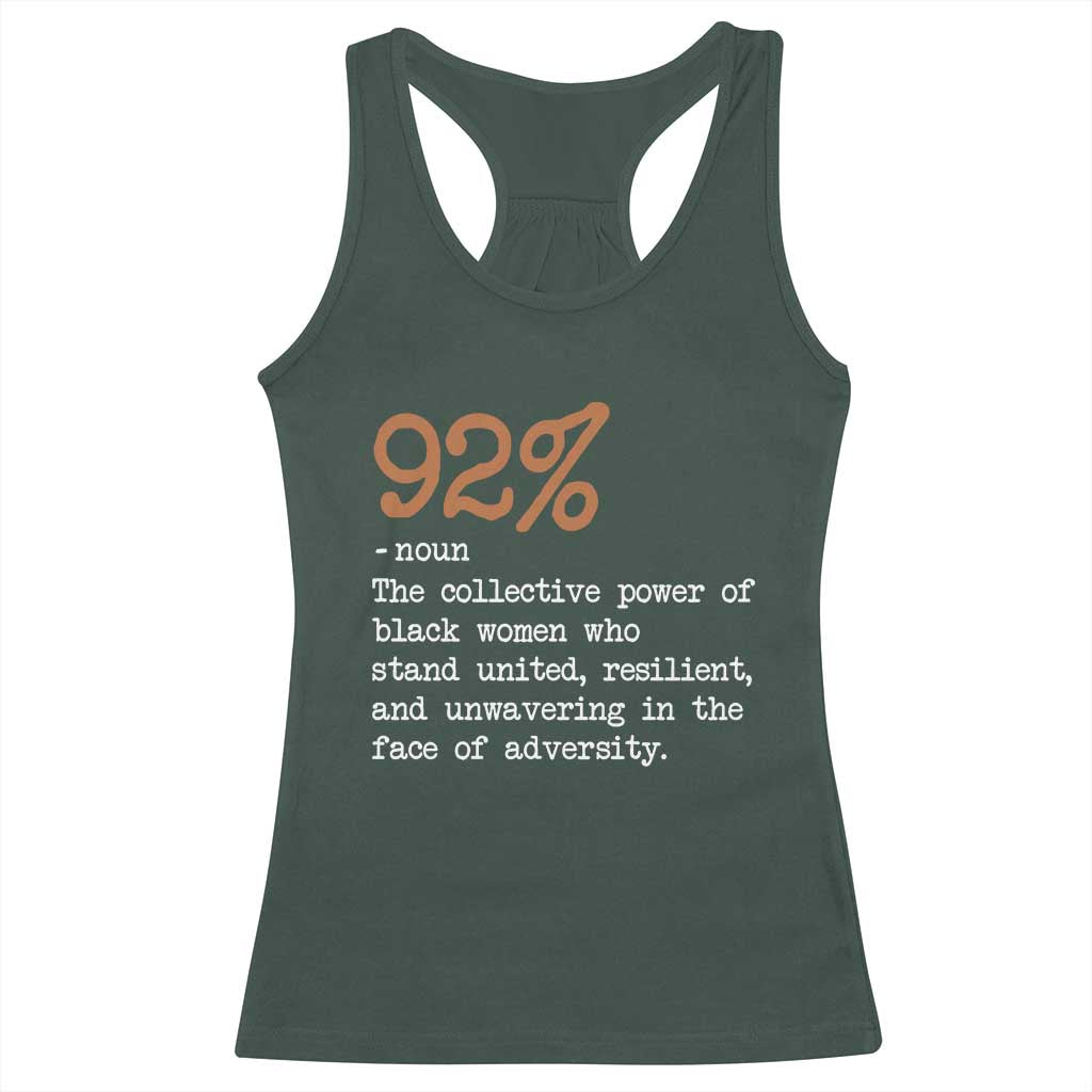 92 Percent Black Woman Power Racerback Tank Top The 92% African American Melanin Girls TS10 Dark Forest Green Print Your Wear
