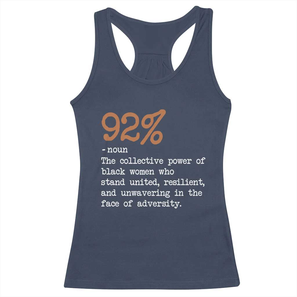 92 Percent Black Woman Power Racerback Tank Top The 92% African American Melanin Girls TS10 Navy Print Your Wear