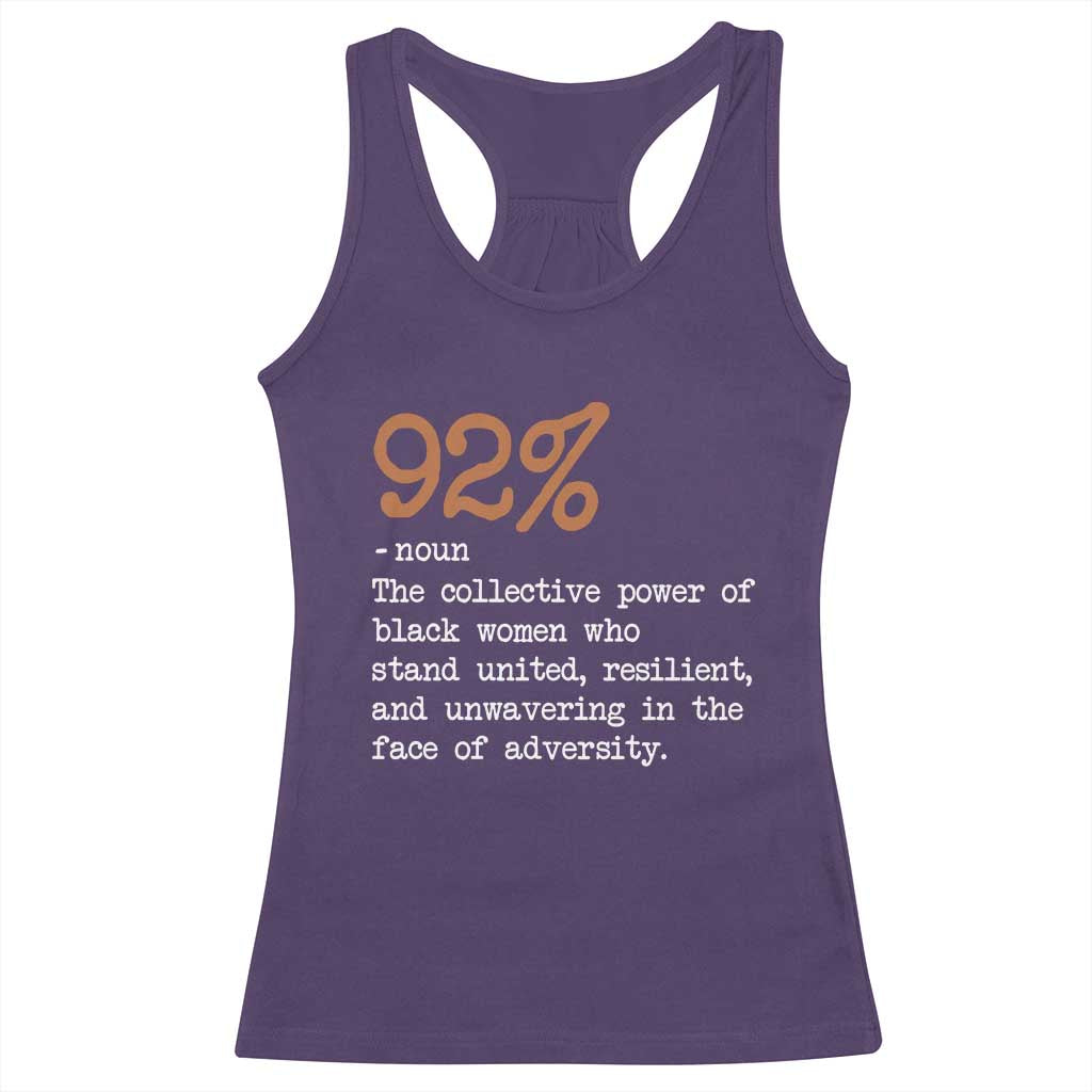 92 Percent Black Woman Power Racerback Tank Top The 92% African American Melanin Girls TS10 Purple Print Your Wear
