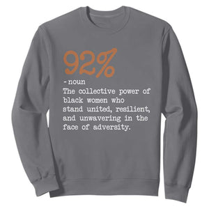 92 Percent Black Woman Power Sweatshirt The 92% African American Melanin Girls TS10 Charcoal Print Your Wear