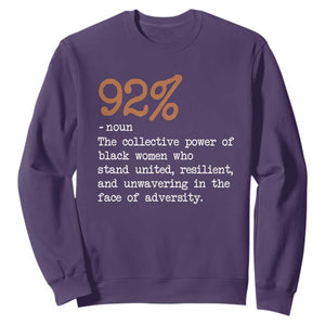92 Percent Black Woman Power Sweatshirt The 92% African American Melanin Girls TS10 Purple Print Your Wear