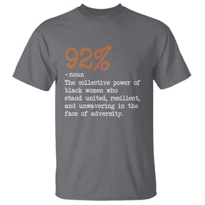 92 Percent Black Woman Power T Shirt The 92% African American Melanin Girls TS10 Charcoal Print Your Wear