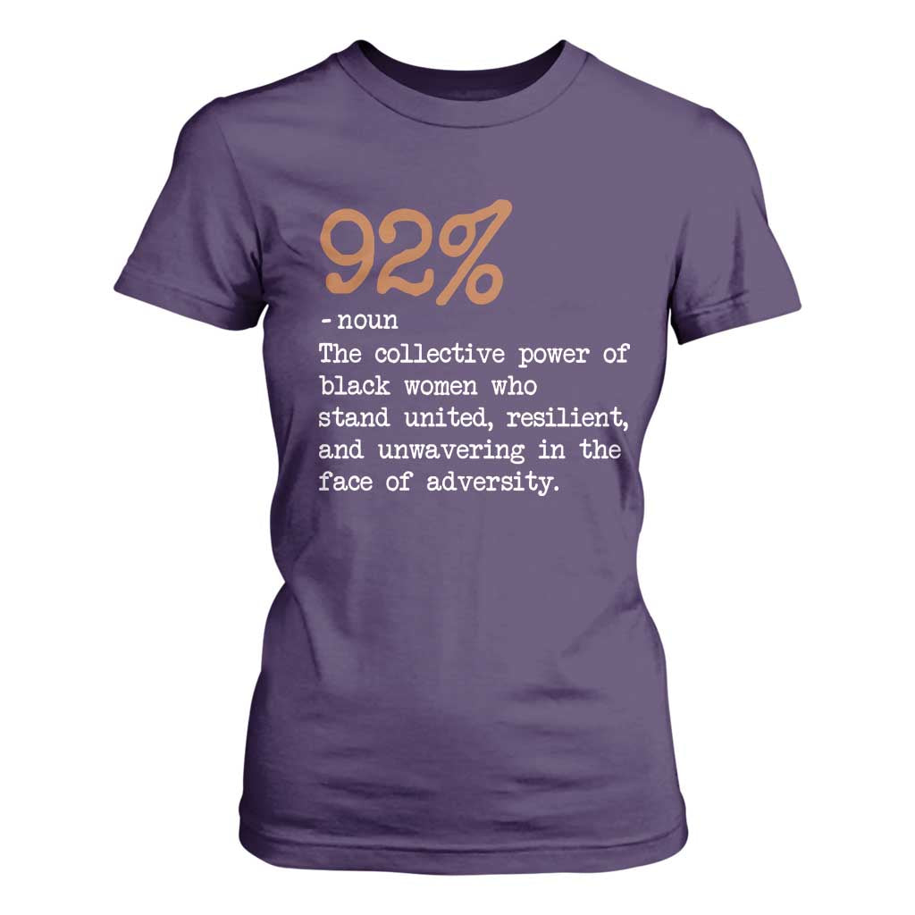 92 Percent Black Woman Power T Shirt For Women The 92% African American Melanin Girls TS10 Purple Print Your Wear