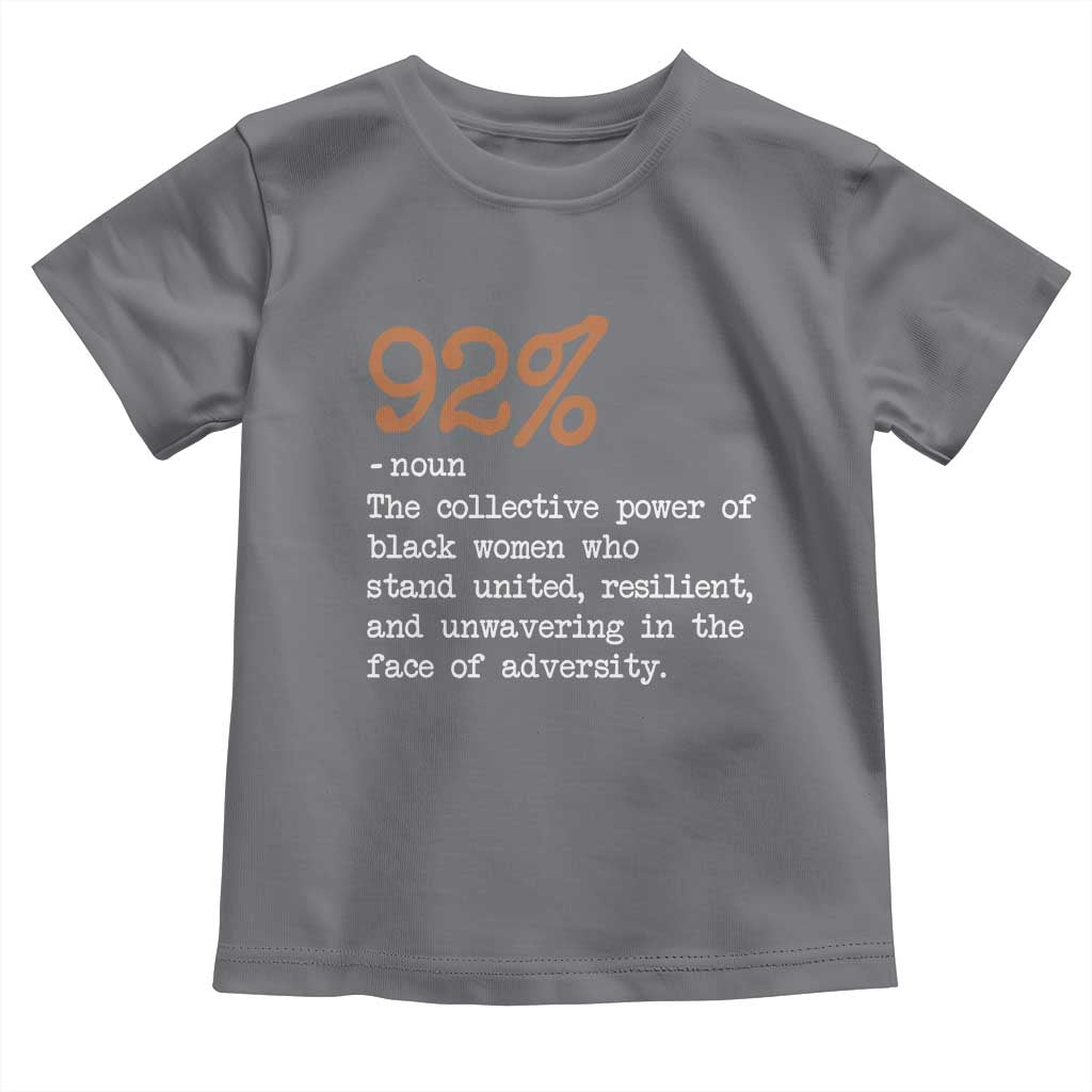 92 Percent Black Woman Power Toddler T Shirt The 92% African American Melanin Girls TS10 Charcoal Print Your Wear