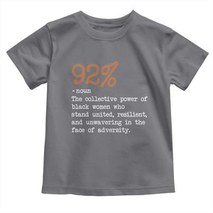92 Percent Black Woman Power Toddler T Shirt The 92% African American Melanin Girls TS10 Charcoal Print Your Wear