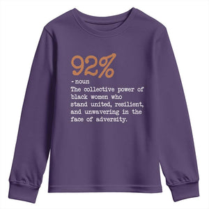 92 Percent Black Woman Power Youth Sweatshirt The 92% African American Melanin Girls TS10 Purple Print Your Wear