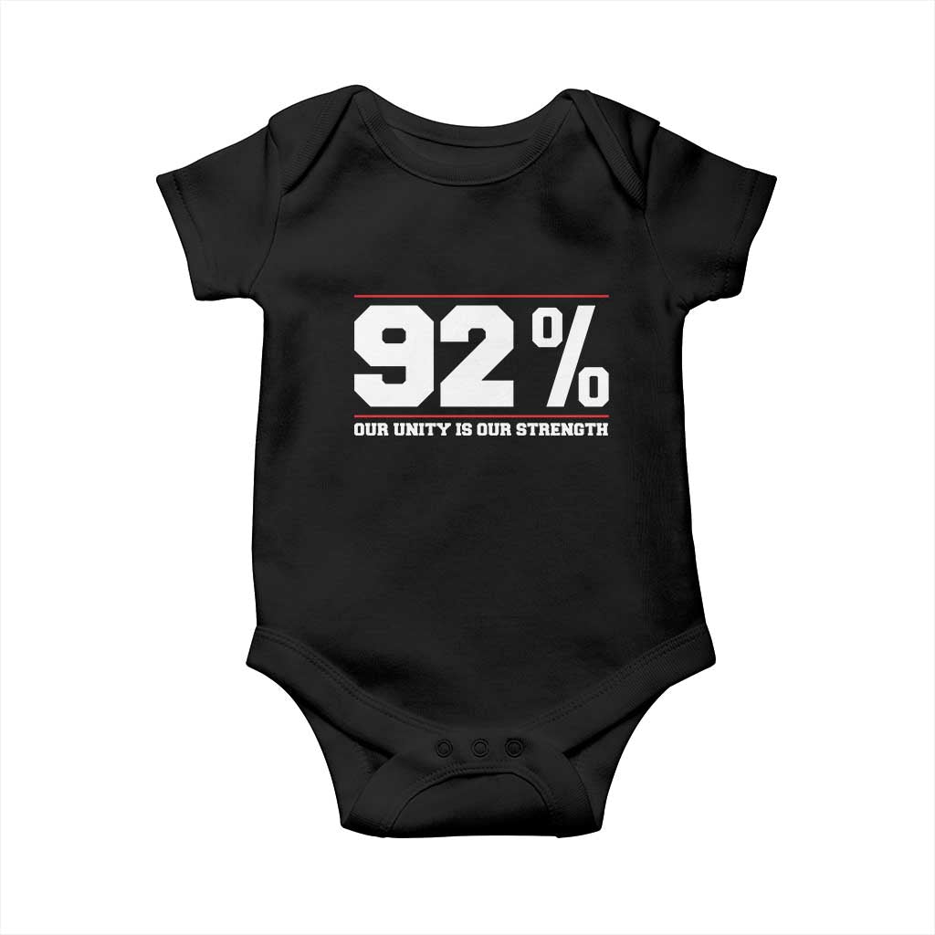 92 Percent Black Woman Power Baby Onesie 92% Our Unity Is Our Strength TS10 Black Print Your Wear