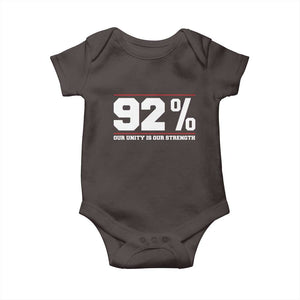 92 Percent Black Woman Power Baby Onesie 92% Our Unity Is Our Strength TS10 Dark Chocolate Print Your Wear