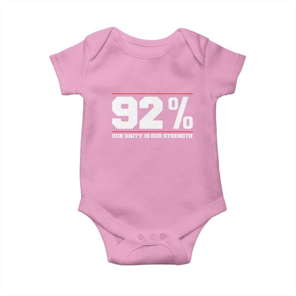 92 Percent Black Woman Power Baby Onesie 92% Our Unity Is Our Strength TS10 Light Pink Print Your Wear