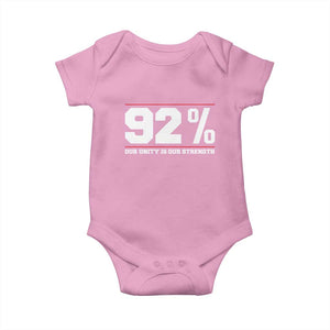 92 Percent Black Woman Power Baby Onesie 92% Our Unity Is Our Strength TS10 Light Pink Print Your Wear