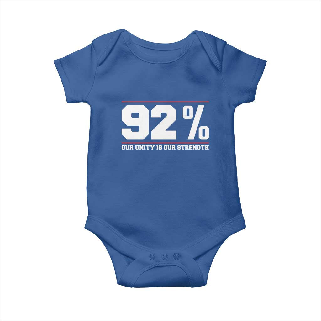 92 Percent Black Woman Power Baby Onesie 92% Our Unity Is Our Strength TS10 Royal Blue Print Your Wear