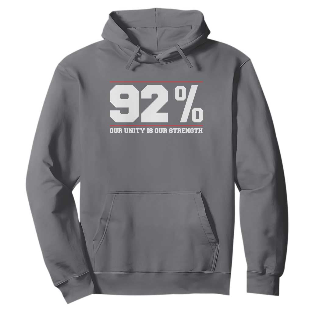 92 Percent Black Woman Power Hoodie 92% Our Unity Is Our Strength TS10 Charcoal Print Your Wear