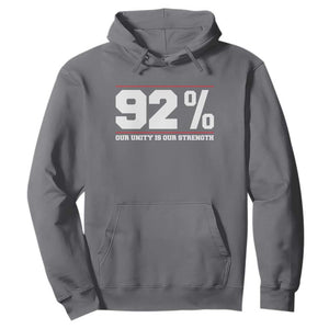 92 Percent Black Woman Power Hoodie 92% Our Unity Is Our Strength TS10 Charcoal Print Your Wear