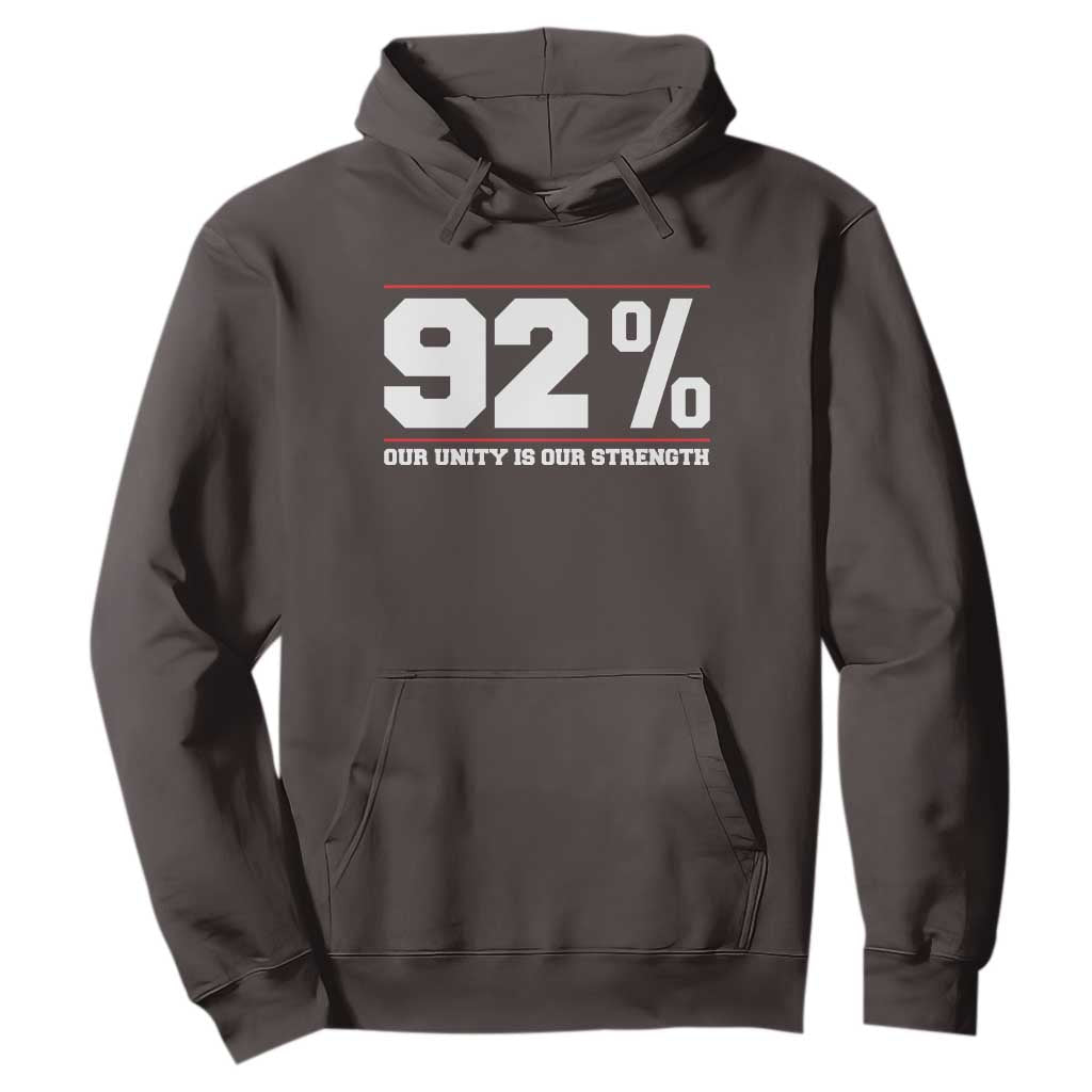 92 Percent Black Woman Power Hoodie 92% Our Unity Is Our Strength TS10 Dark Chocolate Print Your Wear