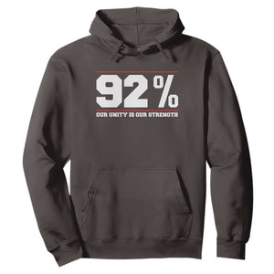 92 Percent Black Woman Power Hoodie 92% Our Unity Is Our Strength TS10 Dark Chocolate Print Your Wear