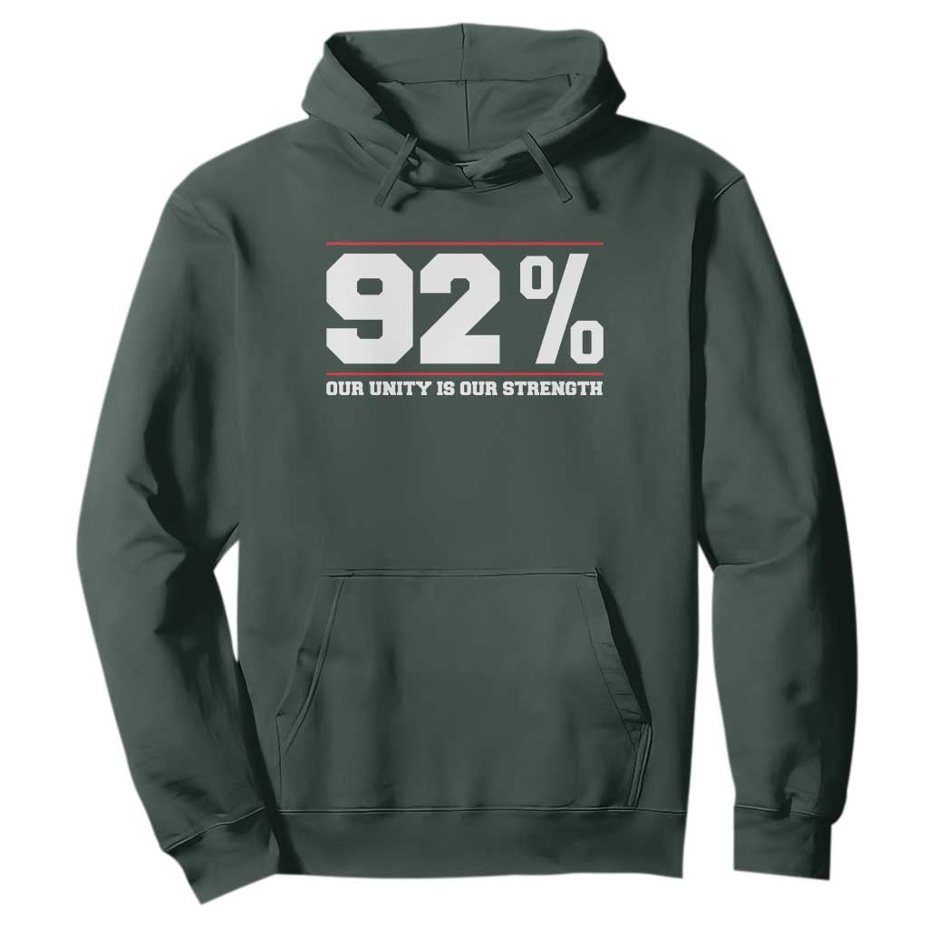 92 Percent Black Woman Power Hoodie 92% Our Unity Is Our Strength TS10 Dark Forest Green Print Your Wear