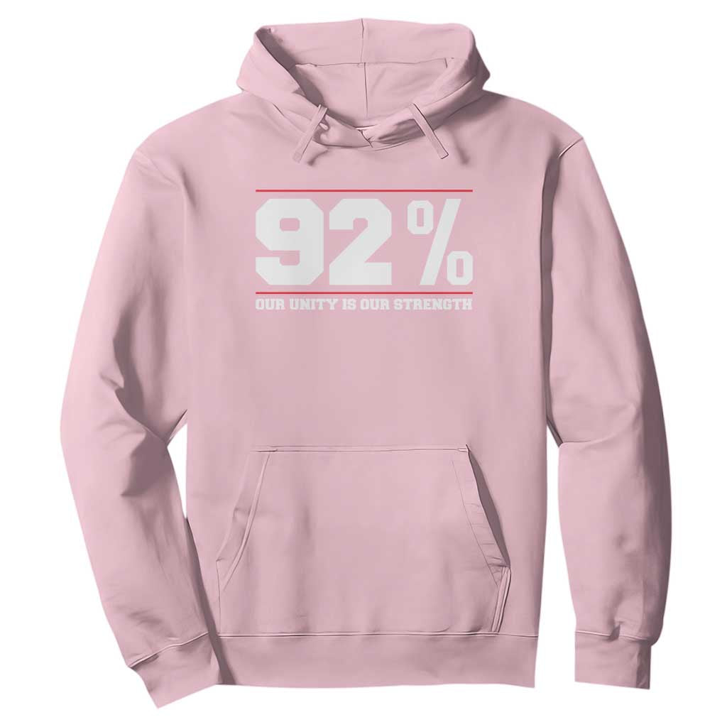 92 Percent Black Woman Power Hoodie 92% Our Unity Is Our Strength TS10 Light Pink Print Your Wear