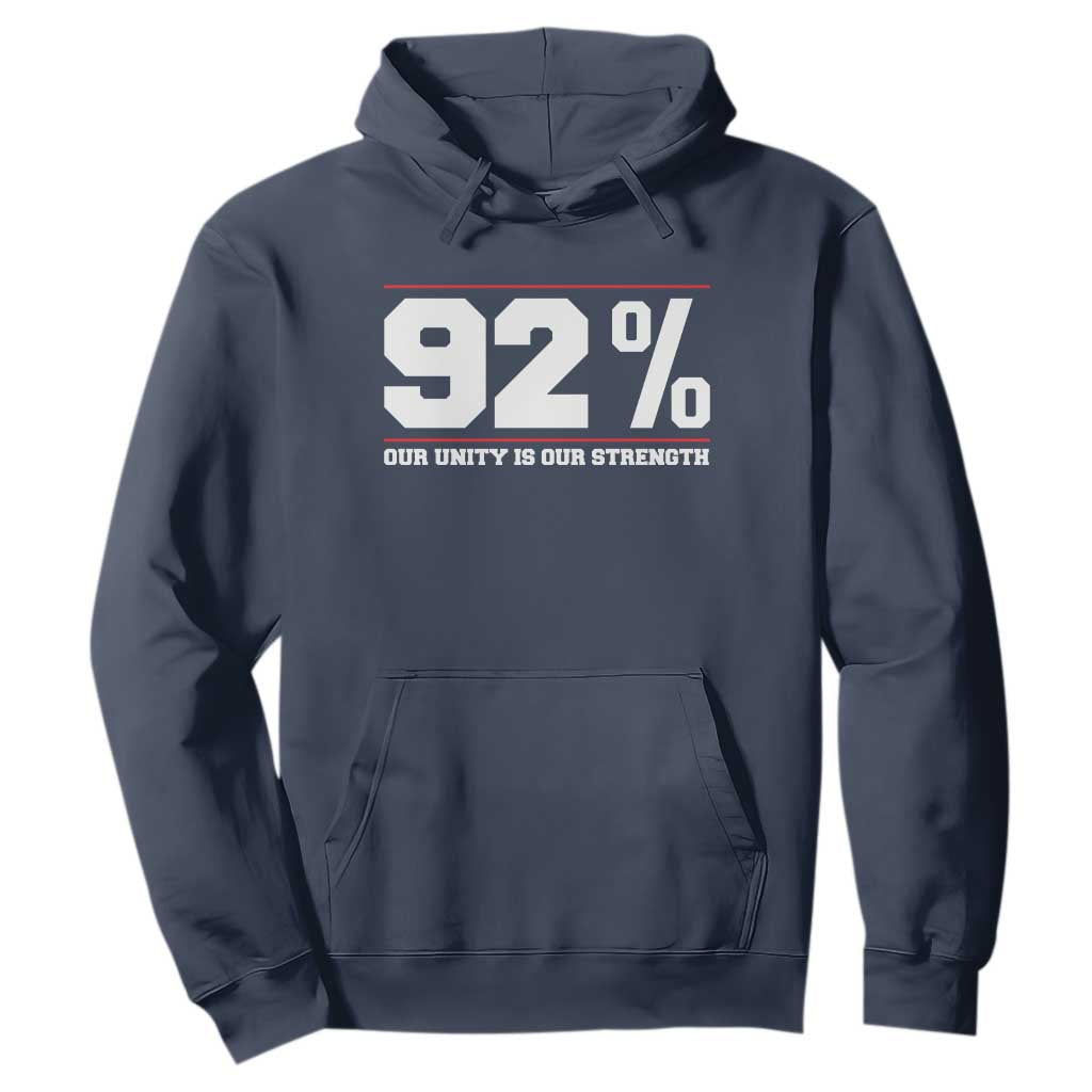 92 Percent Black Woman Power Hoodie 92% Our Unity Is Our Strength TS10 Navy Print Your Wear