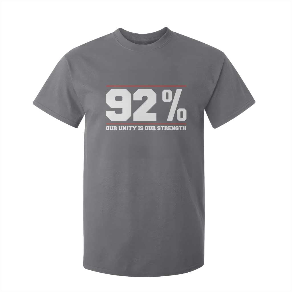 92 Percent Black Woman Power T Shirt For Kid 92% Our Unity Is Our Strength TS10 Charcoal Print Your Wear